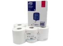 Bobine essuyage ECOLABEL blanche gaufrée 450 formats 2 plis par 6pcs.