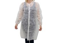 50 Blouses jetables en polypropylène fermeture scratch blanche