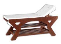 Table de massage chassis hêtre assise blanche 190x70x78 cm