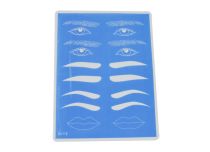 Peau synthétique bleue dessin sourcils et bouches | Inovel