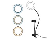 Lampe circulaire 64 leds sur pince & support smartphone SLR-16 BC | DÖRR