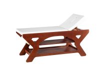 Table de massage chassis hêtre assise blanche 190x70x78 cm
